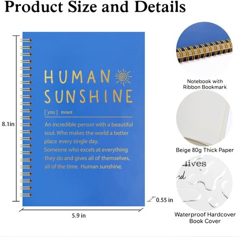 XQLZY Human Sunshine Definition White Hardcover Journal Notebook, Thank You Journal, Appreciation Gift for Coworkers Leaders Teacher Nurse, Farewell Gift for Coworker, Employee Thank You Gifts in Saudi Arabia