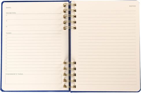 Graphique Daily Task Journal Luxe Collection, Fabric-Wrapped Hardcover Spiral Notebook for Planning & Writing, Priority List Planner with Magnetic Bookmarks & Gold Foil Embossing,192 Pages, 6" x 8" in Saudi Arabia
