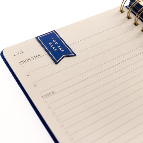 Graphique Daily Task Journal Luxe Collection, Fabric-Wrapped Hardcover Spiral Notebook for Planning & Writing, Priority List Planner with Magnetic Bookmarks & Gold Foil Embossing,192 Pages, 6" x 8" in Saudi Arabia