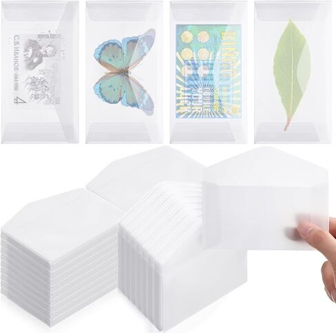Eersida Glassine Envelopes 2.5x4.25 Inch Glassine Mini Lotto Lottery Ticket Holders Wedding Guest Favor Tissue Seed Envelope Holder for Scratch Stamp Scratch Ticket Wedding Favor Craft Project(200) in Saudi Arabia