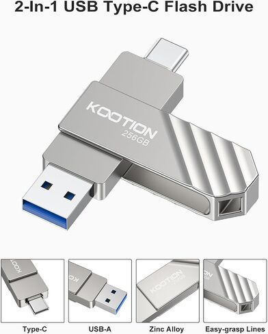 محرك أقراص مزدوج 64 جيجابايت مزدوج USB C ، KOTION 2-in-1 USB محرك دوار نوع C in Kuwait