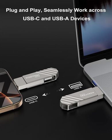 محرك أقراص مزدوج 64 جيجابايت مزدوج USB C ، KOTION 2-in-1 USB محرك دوار نوع C in Kuwait