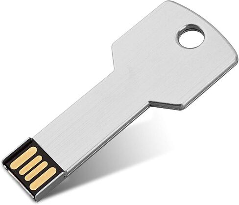 64G Key Shape USB Flash Drive, K&ZZ Metal Thumb Drive USB2.0 Flash Disk Memory USB Stick Expansion Disk, Silver 64GB in Saudi Arabia