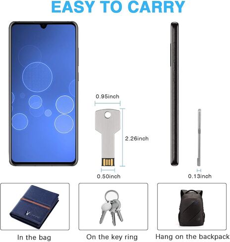 64G Key Shape USB Flash Drive, K&ZZ Metal Thumb Drive USB2.0 Flash Disk Memory USB Stick Expansion Disk, Silver 64GB in Saudi Arabia