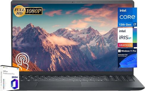 Dell Inspiron 15 3530 Touchscreen Business Laptop Computer, Lifetime Office 2024, 15.6" FHD, Intel 10-Core i7-1355U, 64 GB RAM, 4 TB SSD, Intel Iris Xe, Wi-Fi 6, FHD Webcam, Win 11 Pro, w/Accessories in Saudi Arabia