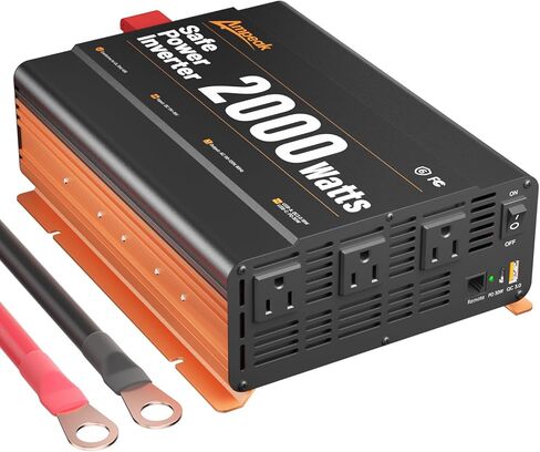 Ampeak 3000W Power Inverter, Inverter 12V to 110V Modified Sine Wave, High Conversion Efficiency 89%,USB Port 18W PD 30W, 4 AC Outlets Inverter for Camping in Saudi Arabia
