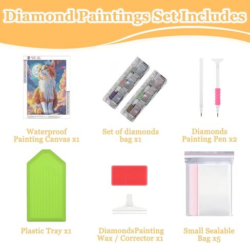 MAXBYE Fox Diamonds Painting Kits for Adults, Animal Diamonds Painting for Beginners, DIY Full Drill Diamond Dots Paint by Diamonds Gem Art and Crafts for Home Decor. 12x16in in Saudi Arabia