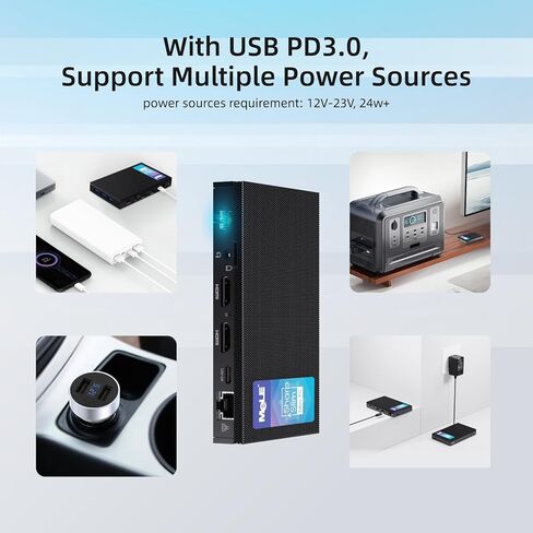 MELE MINI MINI PC QUIPER3Q 11th Gen N5105 8GB 128GB ، Micro Computer WiFi 5 Small Desktop Service مع USB-C PD ، Gigabit Ethernet ، Dual HDMI 4K ، Auto Power On ، PXE Support M.2 SSD in Kuwait