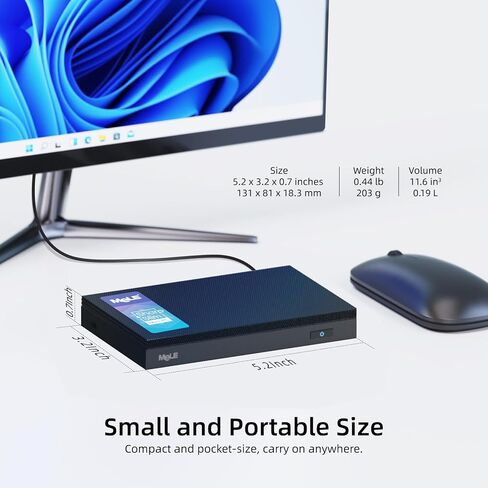 MELE MINI MINI PC QUIPER3Q 11th Gen N5105 8GB 128GB ، Micro Computer WiFi 5 Small Desktop Service مع USB-C PD ، Gigabit Ethernet ، Dual HDMI 4K ، Auto Power On ، PXE Support M.2 SSD in Kuwait