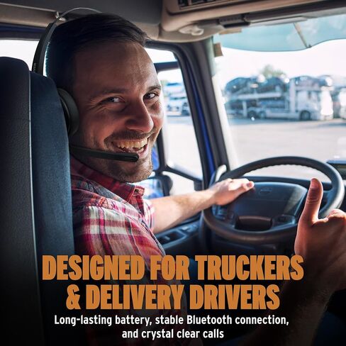 Car and Driver Trucker Bluetooth Headset, Wireless Headset Noise Canceling Headphones with Microphone, Home Office, Zoom, Call Center, Clear Highway| Siri, Alexa, Google Compatible (BT3500) in Saudi Arabia