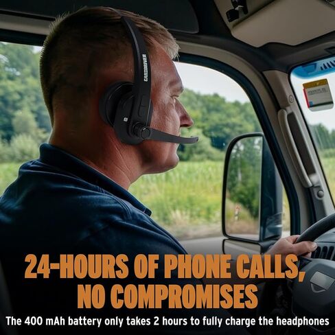 Car and Driver Trucker Bluetooth Headset, Wireless Headset Noise Canceling Headphones with Microphone, Home Office, Zoom, Call Center, Clear Highway| Siri, Alexa, Google Compatible (BT3500) in Saudi Arabia