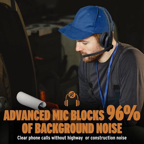 Car and Driver Trucker Bluetooth Headset, Wireless Headset Noise Canceling Headphones with Microphone, Home Office, Zoom, Call Center, Clear Highway| Siri, Alexa, Google Compatible (BT3500) in Saudi Arabia