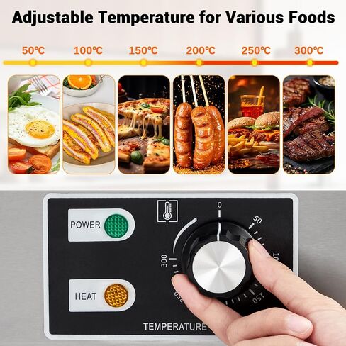 14" Commercial Electric Griddle, Stainless Steel Countertop Griddle, Electric Flat Top Grill With Shovel Brush, Restaurant Teppanyaki Grill Cooking Equipment, Temperature Control 50°C - 300°C in Kuwait