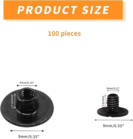 Begino 50pcs Chicago Screw 5x6mm Slotted Binding Screws for Rivet Book Binding,Black in Saudi Arabia
