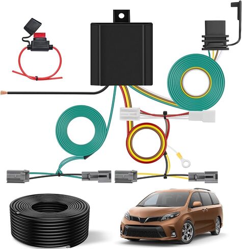 Nilight 4 Pin Trailer Wiring Harness Kit 56106 Vehicle Standard 4 Way Connector Custom for 2011 2012 2013 2014 Toyota Sienna, 2015 2016 2017 2018 2019 2020 Sienna SE Simple Fit Tow Hitch Harness in Kuwait