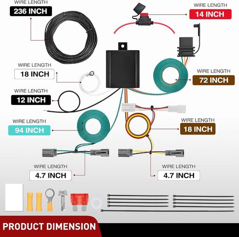 Nilight 4 Pin Trailer Wiring Harness Kit 56106 Vehicle Standard 4 Way Connector Custom for 2011 2012 2013 2014 Toyota Sienna, 2015 2016 2017 2018 2019 2020 Sienna SE Simple Fit Tow Hitch Harness in Kuwait