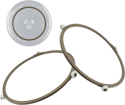 7.5" Microwave Turntable Ring, Microwave Oven Glass Plate Tray Support, Rotating Roller Support Ring with 14 mm Rollers (2 PCS) in Saudi Arabia