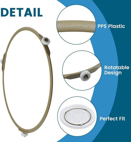 7.5" Microwave Turntable Ring, Microwave Oven Glass Plate Tray Support, Rotating Roller Support Ring with 14 mm Rollers (2 PCS) in Saudi Arabia