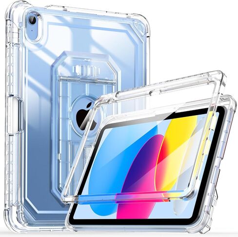 Cantis Case لـ iPad A16 11 Inch 2025/ iPad 10th Generation 2022 (10.9 بوصة) مع حامي الشاشة وحامل القلم الرصاص ، حالة الجيل الحادي عشر مع حامل مستقر أكبر ، بريق واضح in Kuwait