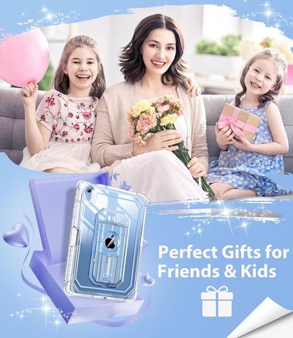 Cantis Case لـ iPad A16 11 Inch 2025/ iPad 10th Generation 2022 (10.9 بوصة) مع حامي الشاشة وحامل القلم الرصاص ، حالة الجيل الحادي عشر مع حامل مستقر أكبر ، بريق واضح in Kuwait