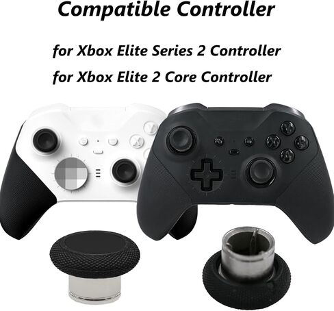 2 Pack Elite 2 Controller Short Thumbsticks Replacement for Xbox Elite Series 2 Controller,0.39in Standard Height Concave Magnetic Analog Short Joysticks Replacement for Elite Series 2 Core (Black) in Kuwait