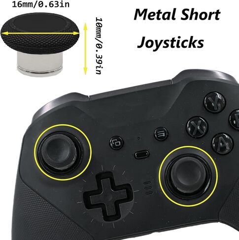 2 Pack Elite 2 Controller Short Thumbsticks Replacement for Xbox Elite Series 2 Controller,0.39in Standard Height Concave Magnetic Analog Short Joysticks Replacement for Elite Series 2 Core (Black) in Kuwait