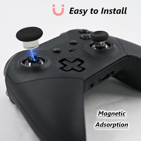 2 Pack Elite 2 Controller Short Thumbsticks Replacement for Xbox Elite Series 2 Controller,0.39in Standard Height Concave Magnetic Analog Short Joysticks Replacement for Elite Series 2 Core (Black) in Kuwait