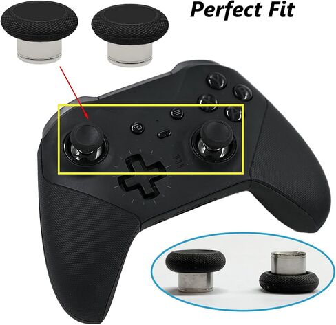 2 Pack Elite 2 Controller Short Thumbsticks Replacement for Xbox Elite Series 2 Controller,0.39in Standard Height Concave Magnetic Analog Short Joysticks Replacement for Elite Series 2 Core (Black) in Kuwait