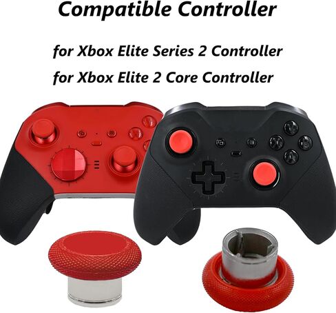 2 Pack Elite 2 Controller Short Thumbsticks Replacement for Xbox Elite Series 2 Controller,0.39in Standard Height Concave Magnetic Analog Short Joysticks Replacement for Elite Series 2 Core (Black) in Kuwait