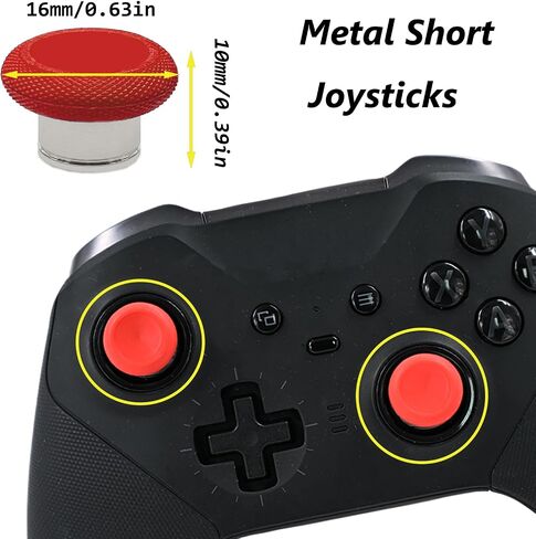 2 Pack Elite 2 Controller Short Thumbsticks Replacement for Xbox Elite Series 2 Controller,0.39in Standard Height Concave Magnetic Analog Short Joysticks Replacement for Elite Series 2 Core (Black) in Kuwait