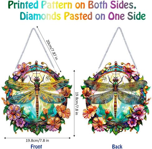 Koikify Diamond Art Hanging Pendant, Dragonfly Crystal Gem Painting Ornament Crafts Kit for Home Décor & Gift in Saudi Arabia