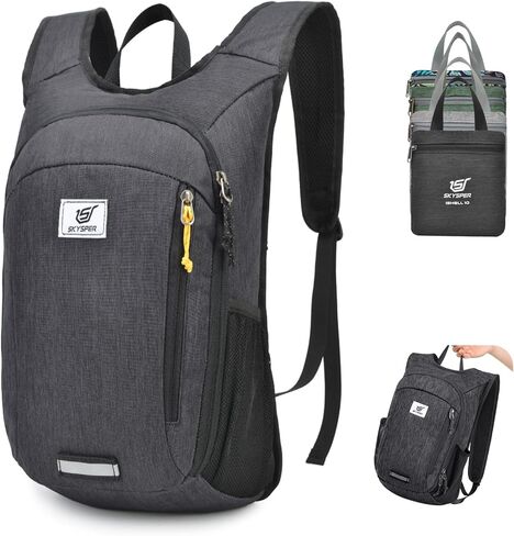 SKYSPER Small Hiking Travel Waterproof Backpack - Lightweight Packable Day Pack for Women and Men - Foldable Light Weight Water Proof Mini Daypack - 10L Collapsible Back Pack for Outdoor in Saudi Arabia