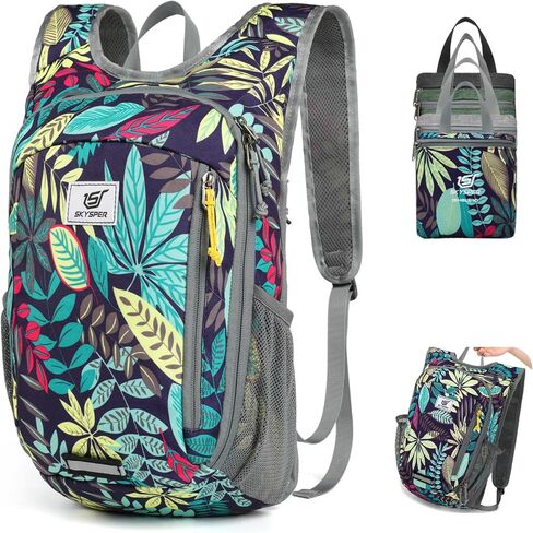 SKYSPER Small Hiking Travel Waterproof Backpack - Lightweight Packable Day Pack for Women and Men - Foldable Light Weight Water Proof Mini Daypack - 10L Collapsible Back Pack for Outdoor in Saudi Arabia