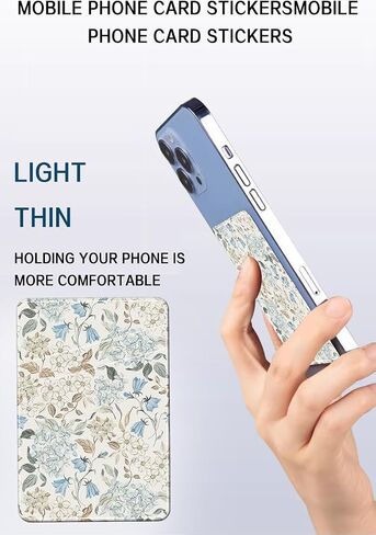 Phone Card Holder, Cute Leather Phone Wallet Stick On, Dual Pocket Credit Card Sticky Wallet, Compatible with Most of Cell Phone Beige Base Daisy in Saudi Arabia