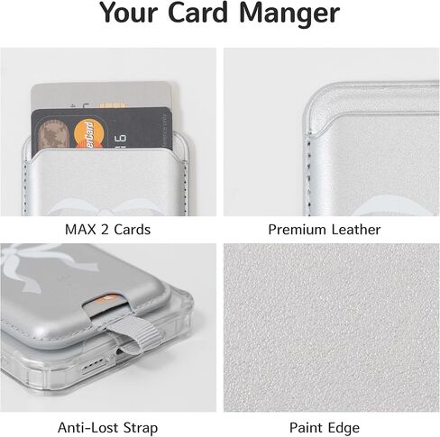 Anti-Lost Magnetic Phone Wallet, Strong Magnetic Design, Compatible with MagSafe, Holds 1 Cards, Phone Wallet Stick on iPhone and Android Smartphones, (Pink Bow, Pocket) in Kuwait