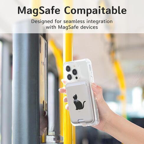 Anti-Lost Magnetic Phone Wallet, Strong Magnetic Design, Compatible with MagSafe, Holds 1 Cards, Phone Wallet Stick on iPhone and Android Smartphones, (Pink Bow, Pocket) in Kuwait