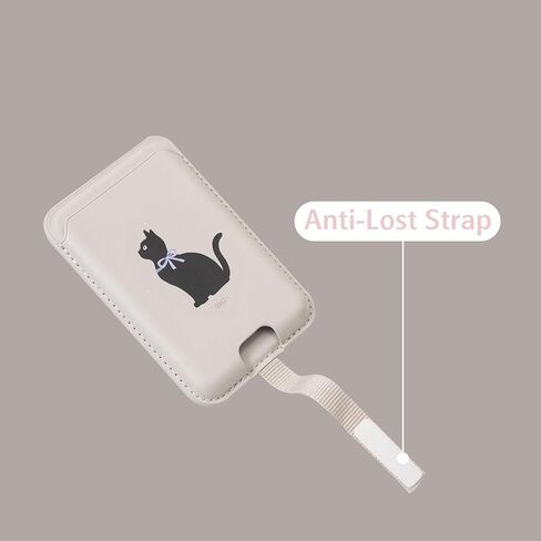 Anti-Lost Magnetic Phone Wallet, Strong Magnetic Design, Compatible with MagSafe, Holds 1 Cards, Phone Wallet Stick on iPhone and Android Smartphones, (Pink Bow, Pocket) in Kuwait