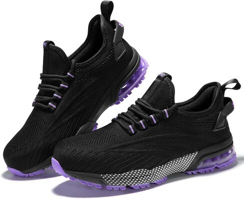SPIEZ Safety Shoes for Women,Lightweight Non Slip Work Shoes,Air Cushion Safety Sneakers for Work and Daily Wear Black/Pink US 5-9.5 in Saudi Arabia