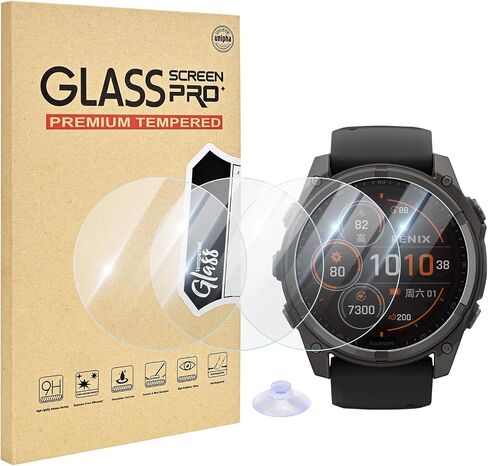 4 حزمة متوافقة مع Garmin Fenix ​​8 47mm شاشة واقي الشاشة ، HD Clear 9H Film Glass Protection Film for Fenix ​​8 Solar/Amoled Watch Screen Protector 47mm ، مضاد للخلع وحسس لمسة حساسة in Kuwait