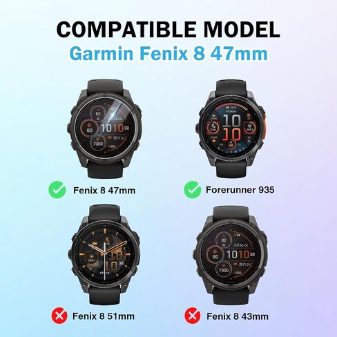 4 حزمة متوافقة مع Garmin Fenix ​​8 47mm شاشة واقي الشاشة ، HD Clear 9H Film Glass Protection Film for Fenix ​​8 Solar/Amoled Watch Screen Protector 47mm ، مضاد للخلع وحسس لمسة حساسة in Kuwait