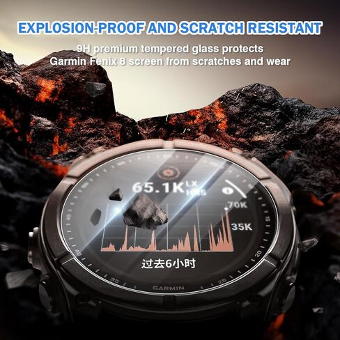 4 حزمة متوافقة مع Garmin Fenix ​​8 47mm شاشة واقي الشاشة ، HD Clear 9H Film Glass Protection Film for Fenix ​​8 Solar/Amoled Watch Screen Protector 47mm ، مضاد للخلع وحسس لمسة حساسة in Kuwait