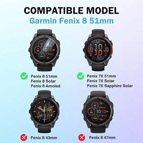 4 حزمة متوافقة مع Garmin Fenix ​​8 47mm شاشة واقي الشاشة ، HD Clear 9H Film Glass Protection Film for Fenix ​​8 Solar/Amoled Watch Screen Protector 47mm ، مضاد للخلع وحسس لمسة حساسة in Kuwait