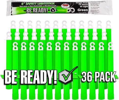 Be Ready - Yellow 6" Industrial 12 Hour Premium Emergency Safety Chemical Light Glow Sticks 36 Pack in Saudi Arabia