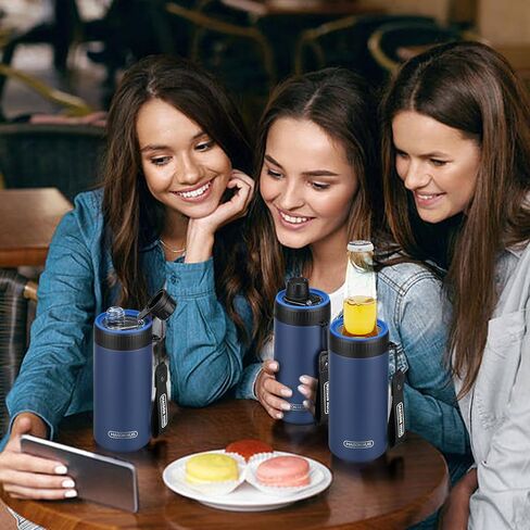 4 In 1 Beer Can Cooler Bottle Holder with Drinking Spout Lid for 12oz Regular, Slim Skinny Cans and Thermal Bottles,Sealed Insulated Double Wall Vacuum Stainless Steel Can Keeps Your Drinks Cold in Saudi Arabia