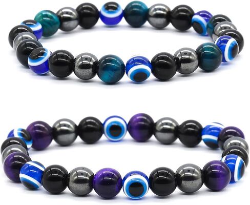 Sympathy Amethyst Bracelet for Loss of Loved Ones Memorial Bracelet Healing Stretchable Bead Bracelet Natural Stone 8mm Handmade Crystal Bracelet for Mother (Angel Heart) in Saudi Arabia