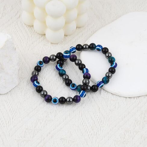 Sympathy Amethyst Bracelet for Loss of Loved Ones Memorial Bracelet Healing Stretchable Bead Bracelet Natural Stone 8mm Handmade Crystal Bracelet for Mother (Angel Heart) in Saudi Arabia