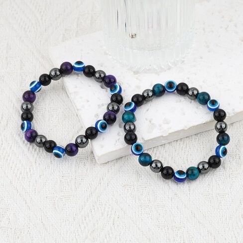 Sympathy Amethyst Bracelet for Loss of Loved Ones Memorial Bracelet Healing Stretchable Bead Bracelet Natural Stone 8mm Handmade Crystal Bracelet for Mother (Angel Heart) in Saudi Arabia
