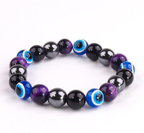 Sympathy Amethyst Bracelet for Loss of Loved Ones Memorial Bracelet Healing Stretchable Bead Bracelet Natural Stone 8mm Handmade Crystal Bracelet for Mother (Angel Heart) in Saudi Arabia