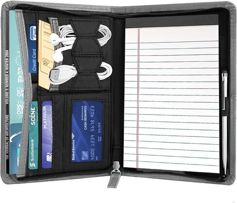محفظة جونيور padfolio مع وسادة كتابة 5 × 8 ، A5 Business Portfolio Binder Folder Case Multi-Function Case for Men Women ، Pink in Kuwait