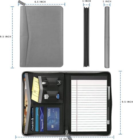 محفظة جونيور padfolio مع وسادة كتابة 5 × 8 ، A5 Business Portfolio Binder Folder Case Multi-Function Case for Men Women ، Pink in Kuwait